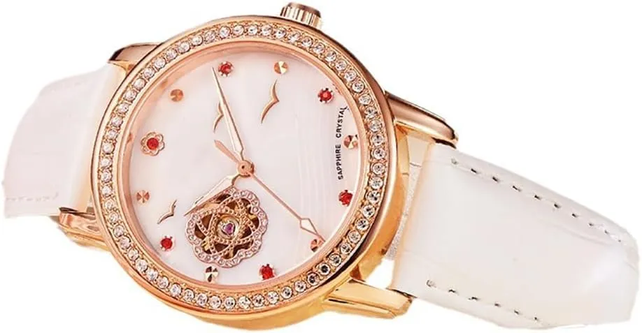 Skeleton Automatic Fashion Waterproof Leather Strap Watches for Women BESTKANG Mechanical Women's absolutely recess Watch 