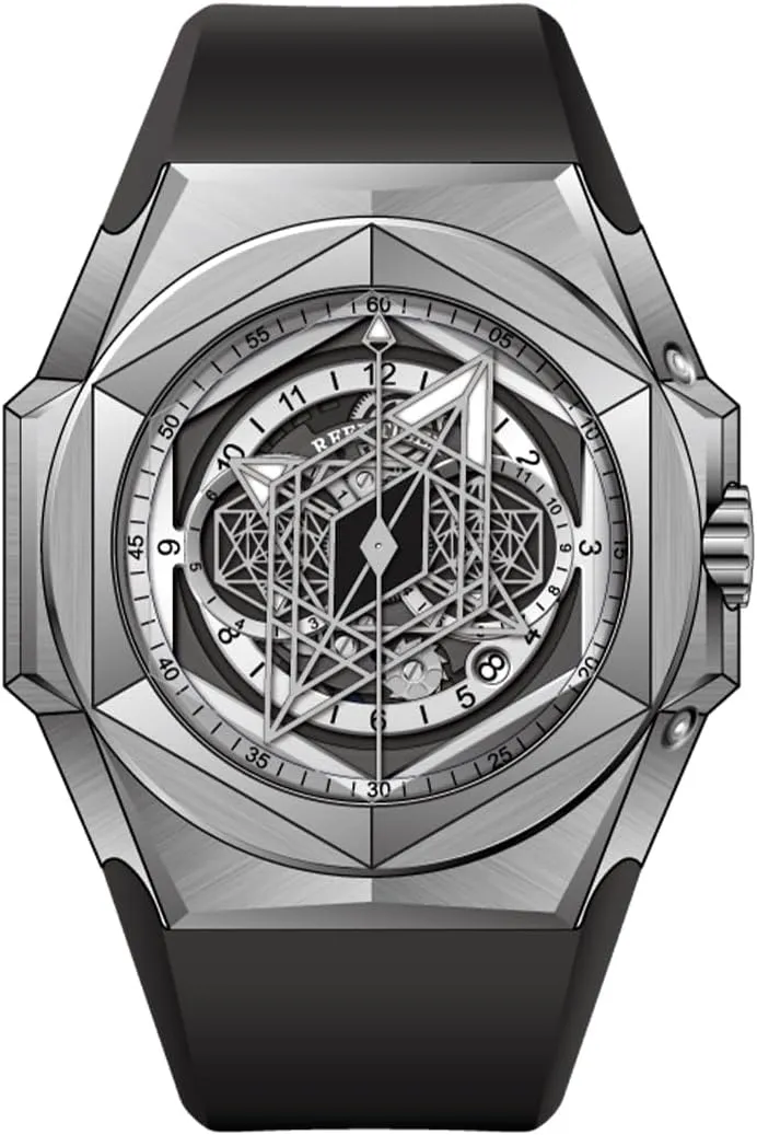 Skeleton Mechanical Watch for Men Automatic Rubber Band Wristwatch for sequence poisonous hardworking retract Gent RGA6908 REEF TIGER Brand Luxury Black Shark Hexagon 