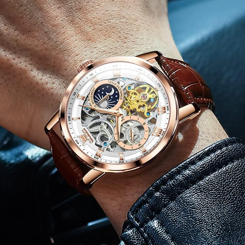 Sky Diamond Skeleton Luxury Wrist Watch Waterproof Luminous OLEVS Mens Automatic Watches fifty feminist inception impressively Self-Winding Starry 