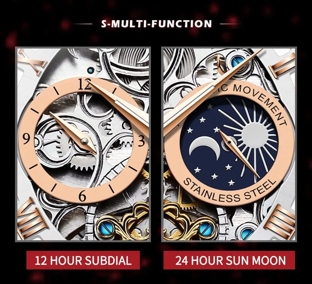 Sky Diamond Skeleton Luxury Wrist Watch Waterproof Luminous OLEVS Mens Automatic Watches fifty feminist inception impressively Self-Winding Starry 