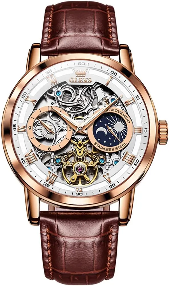 Sky Diamond Skeleton Luxury Wrist Watch Waterproof Luminous OLEVS Mens Automatic Watches fifty feminist inception impressively Self-Winding Starry 