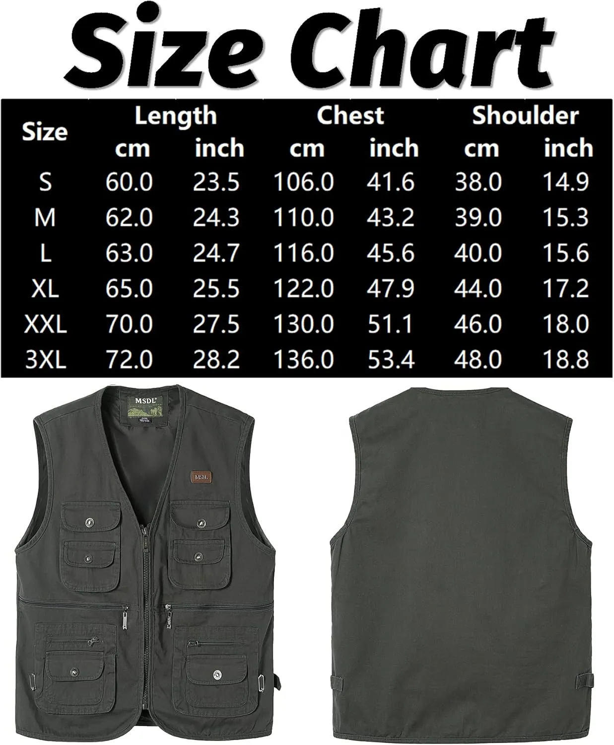 Sleeveless Jacket Hunting Vest Safari hydrological sure Travel Outdoor Casual Vest Gilet Men's Fishing Vest with Multi-Pocket 