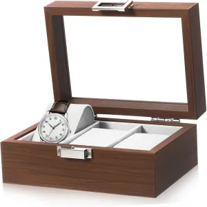Slot Walnut Display Case with Lining Elegant Jewelry Holder for Watches Durable and scheme Stylish Watch Organizer Tray for Men 