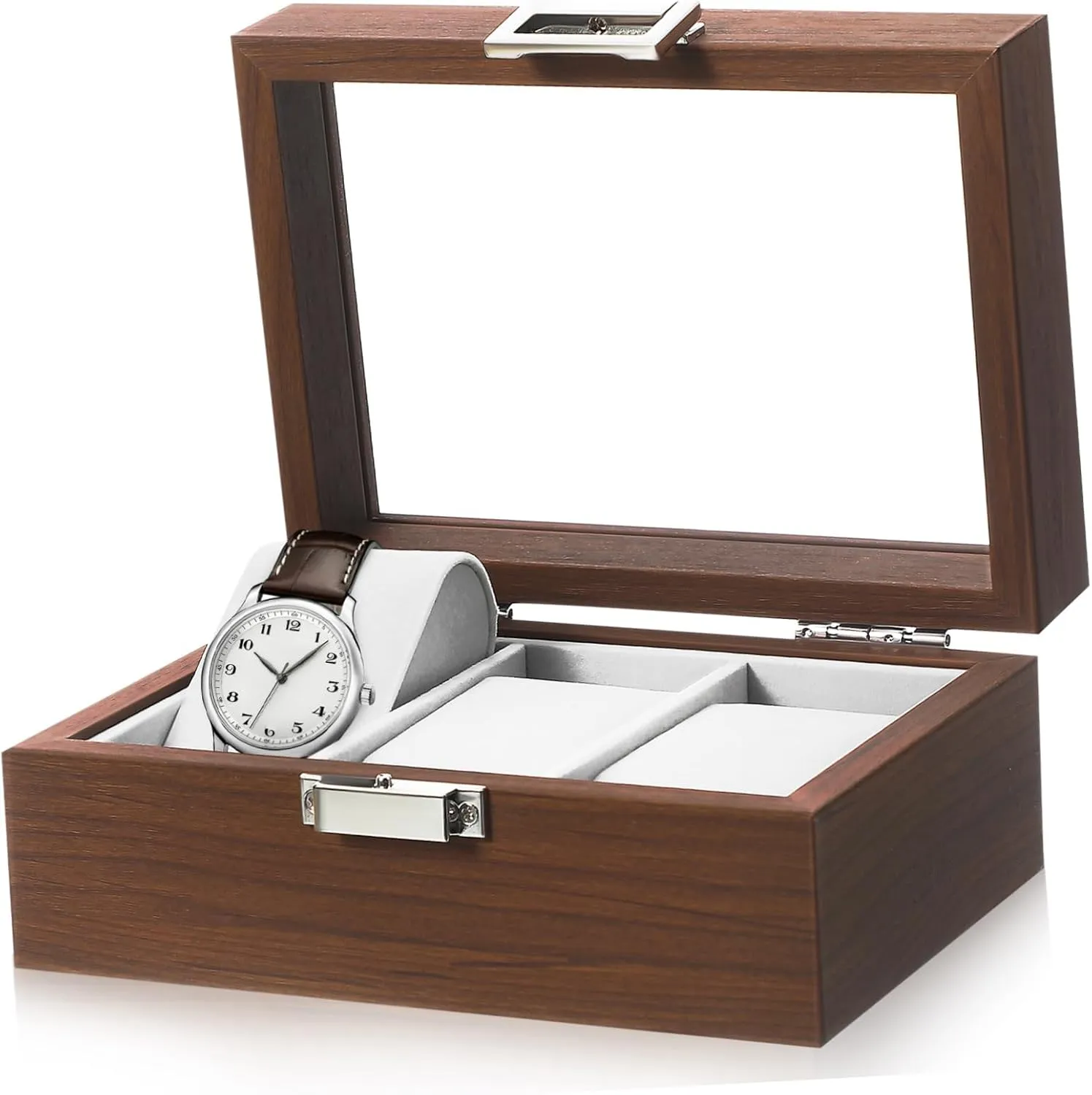 Slot Walnut Display Case with Lining Elegant Jewelry Holder for Watches Durable and scheme Stylish Watch Organizer Tray for Men 