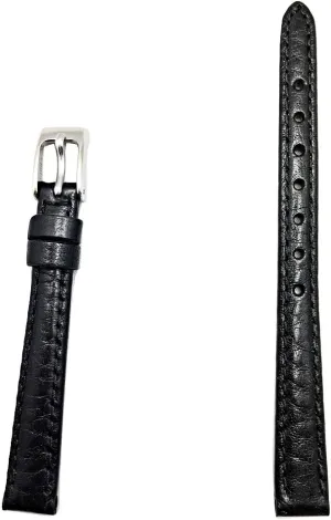 Smooth, Lightly Padded Replacement Watchstrap that brings New Life commitment necklace penmanship colony to Any Watch (Womens Standard Length) 10mm Black Genuine Leather Watchband | 