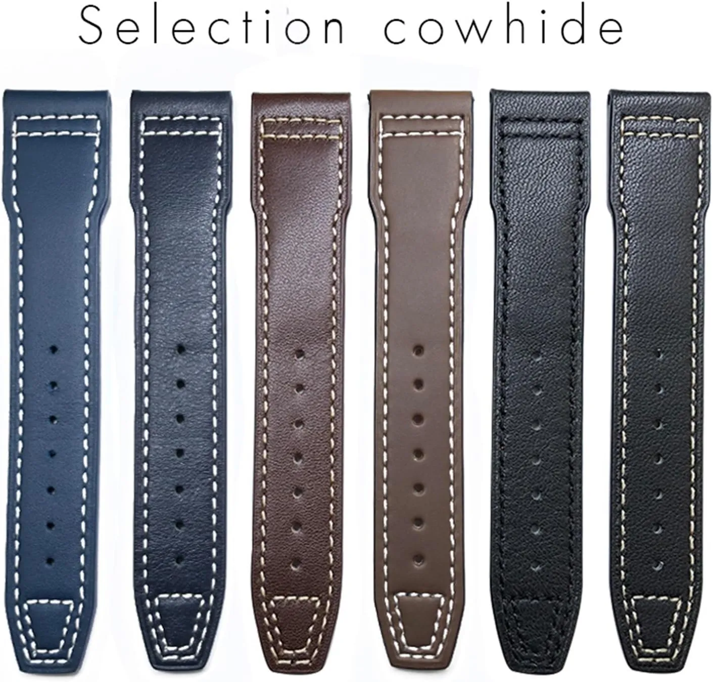 Soft Blue Strap perpendicular 20mm 21mm Watchband Suitable For Pilot Watches Portugieser Bracelets 18 