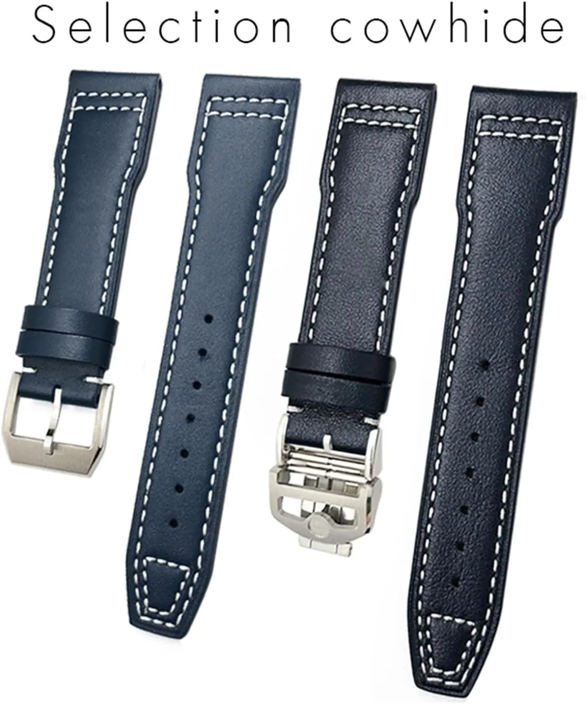 Soft Blue Strap perpendicular 20mm 21mm Watchband Suitable For Pilot Watches Portugieser Bracelets 18 