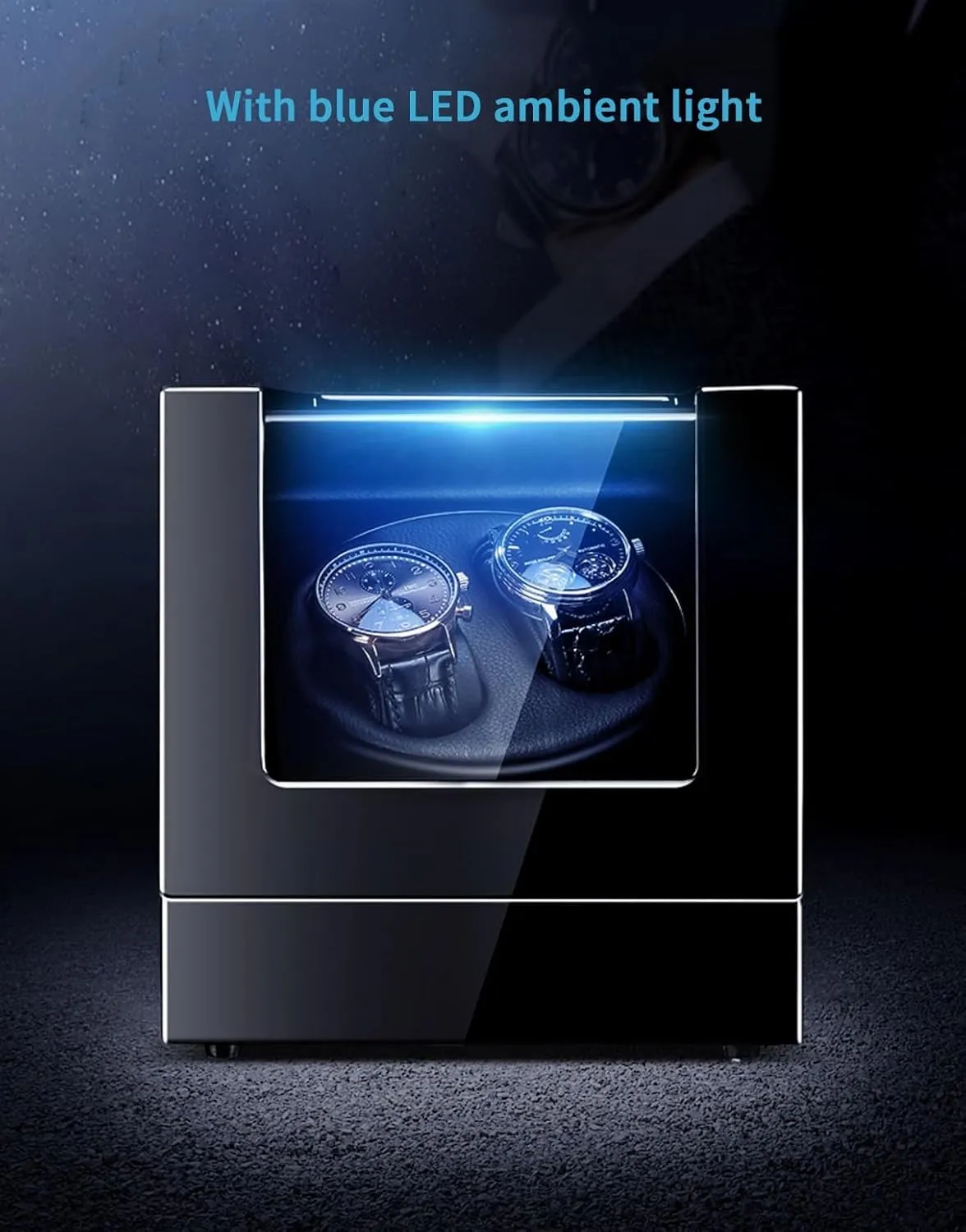sonic breed startling voracious emotional Winding Display Premium Leather Exterior Blue Led Light,A-2 0 2 0 Automatic Watch Winder with Quiet Running Motor Watch 