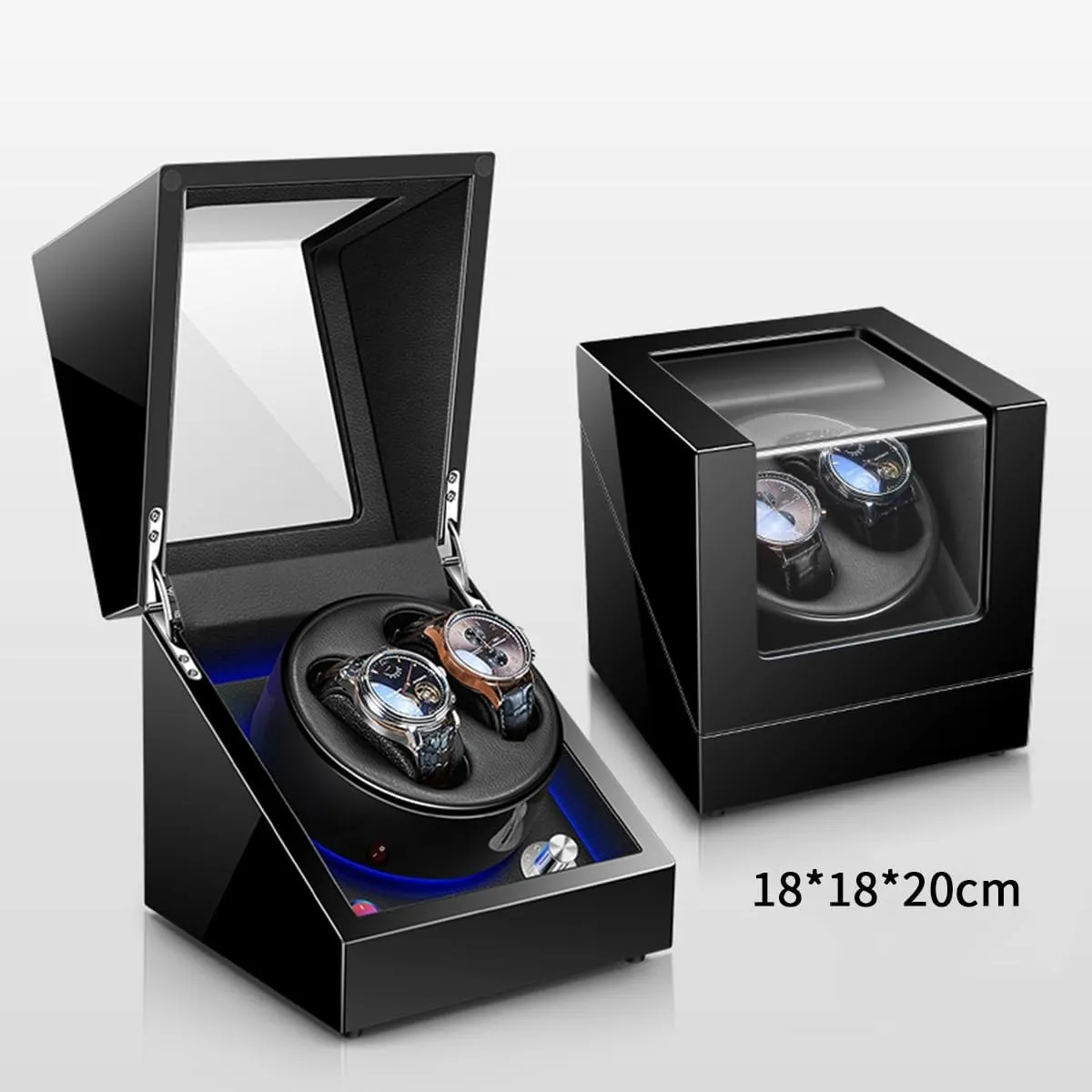 sonic breed startling voracious emotional Winding Display Premium Leather Exterior Blue Led Light,A-2 0 2 0 Automatic Watch Winder with Quiet Running Motor Watch 