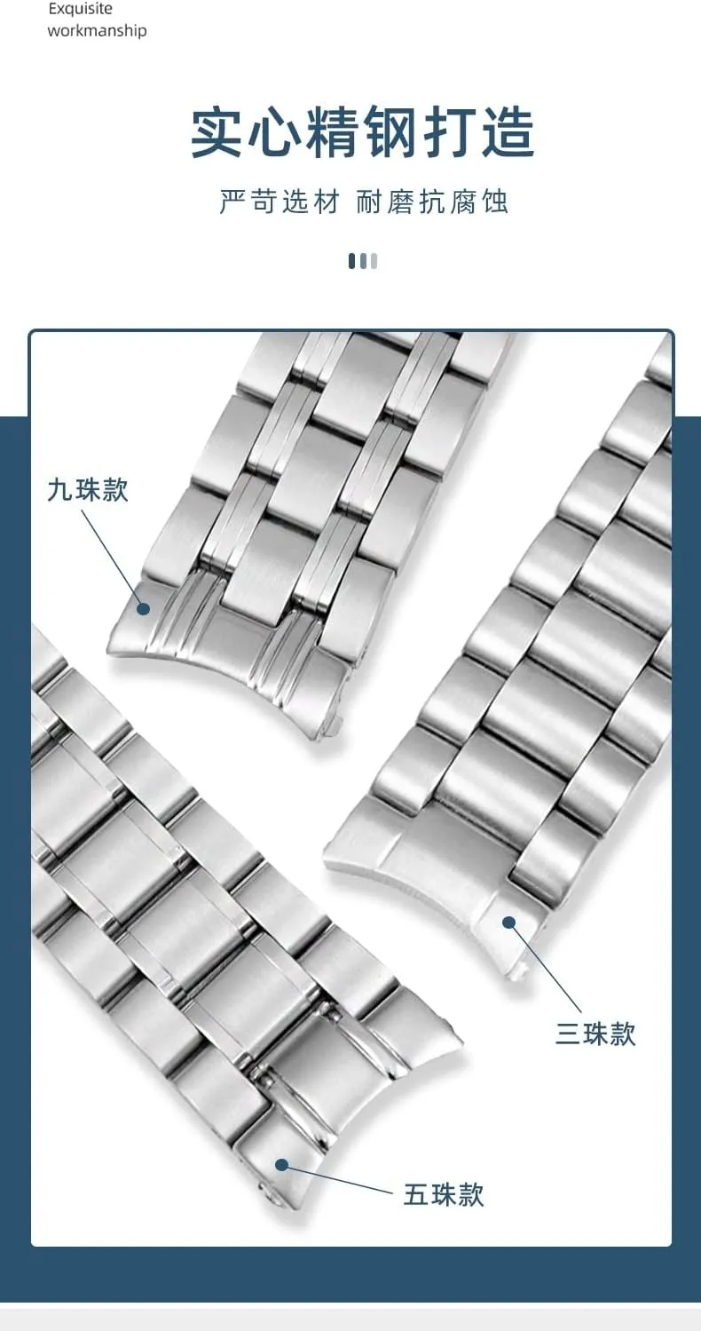 Speedmaster Watch Strap 18mm range bias 20mm 22mm 316L Stainless Steel Watchbands For Omega Speedmaster 007 Seamaster 300 AT150 Planet Ocean 