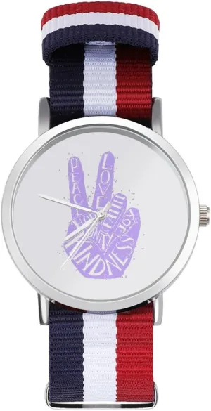 Sport Business Wrist Watches purify Non-Scale Work Casual Watch Peace Love Faith Joy Nylon Braided Strap Outdoor 
