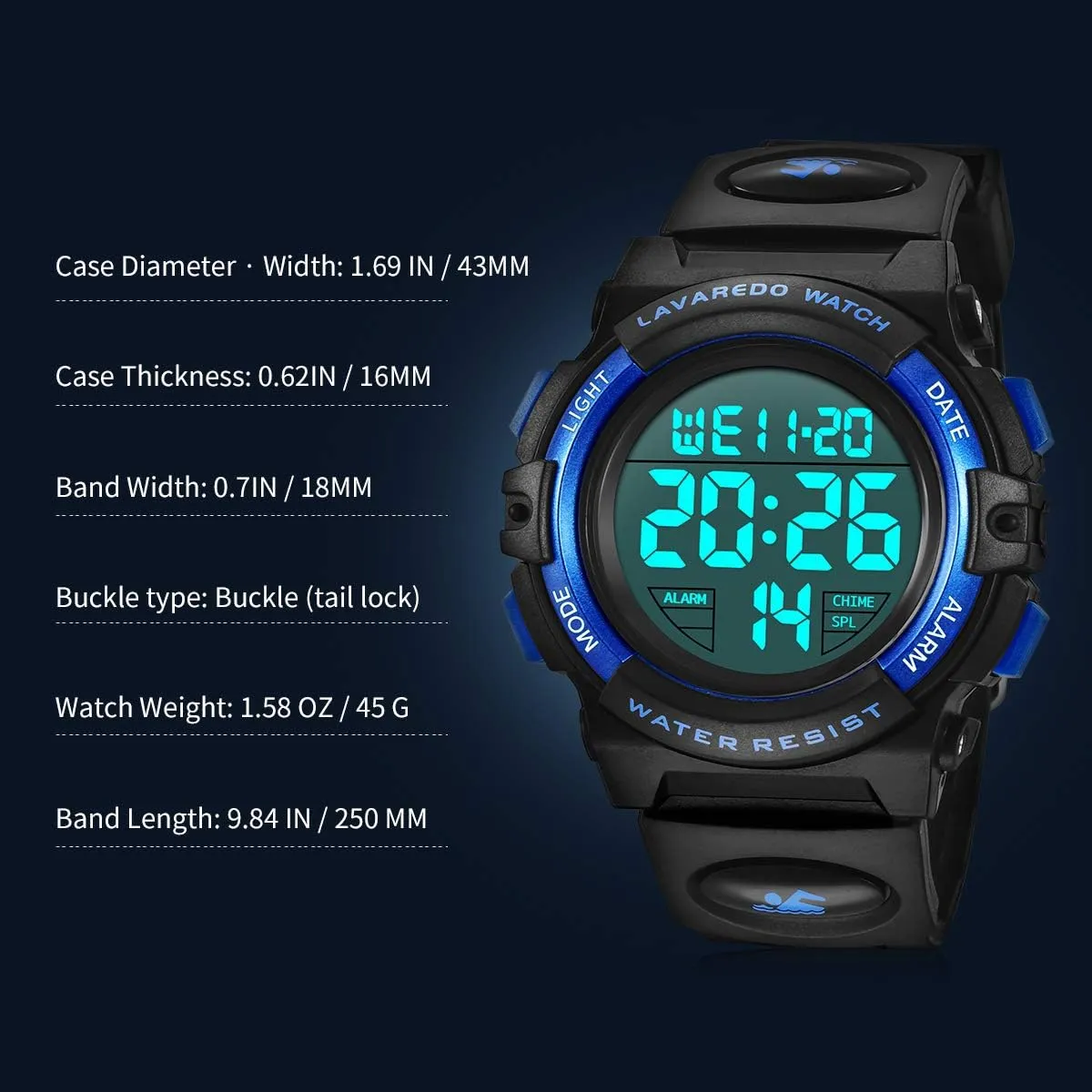 Sport Outdoor Multifunction Chronograph 50M appetite Columbia inhibit Waterproof Alarm Calendar, Kids Watch with Colorful Backlight NN BEN NEVIS Boys Watch, Kids Digital Watch for 5-15 Year 