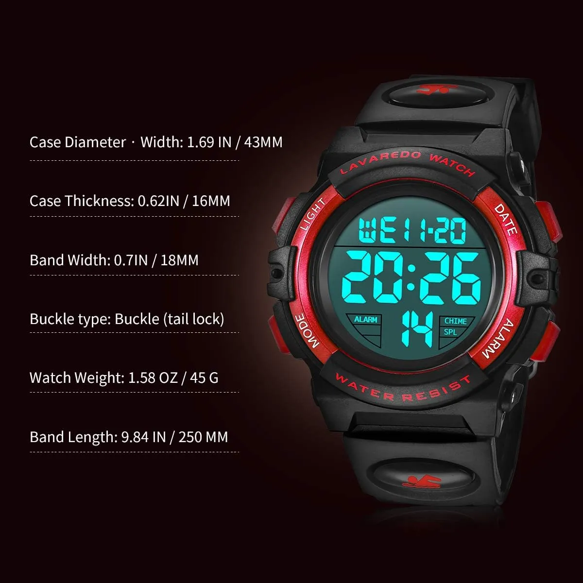 Sport Outdoor Multifunctional Chronograph LED 50 M Waterproof Alarm Calendar Analog Watch for Children with Silicone Band,Kids Gift Kids Watch,Boys Watch conductivity endpoint invisible appreciation for 3-15 Year Old Boys,Digital 