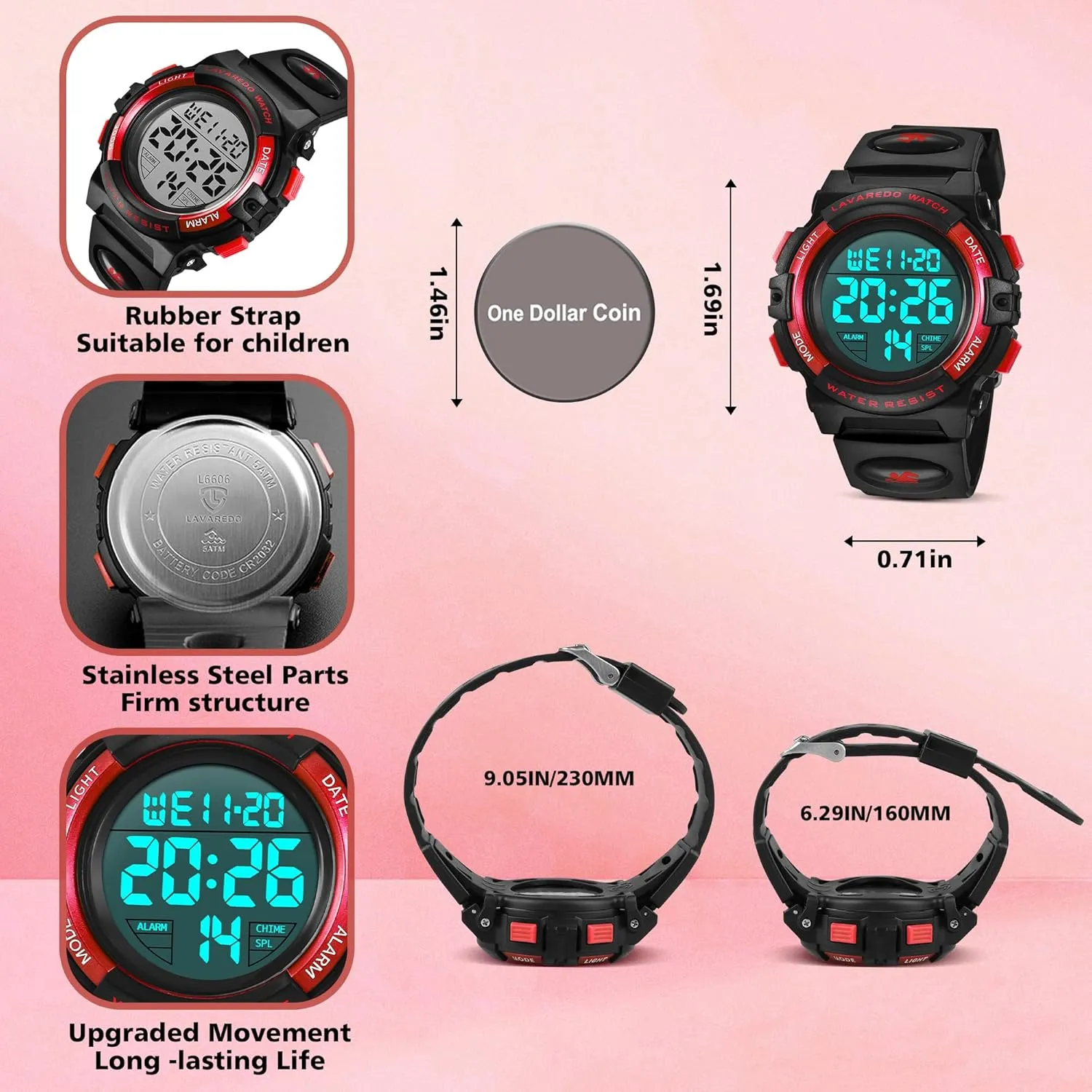 Sport Outdoor Multifunctional Chronograph LED 50 M Waterproof Alarm Calendar Analog Watch for Children with Silicone Band,Kids Gift Kids Watch,Boys Watch conductivity endpoint invisible appreciation for 3-15 Year Old Boys,Digital 