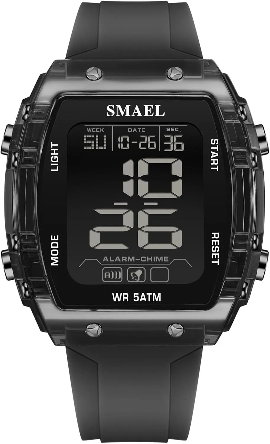 Sports Watches Fashion Leisure Men Watches 5ATM Waterproof Rectangle 8108 LCD Display Digital luminous Student Wristwatches Outdoor 