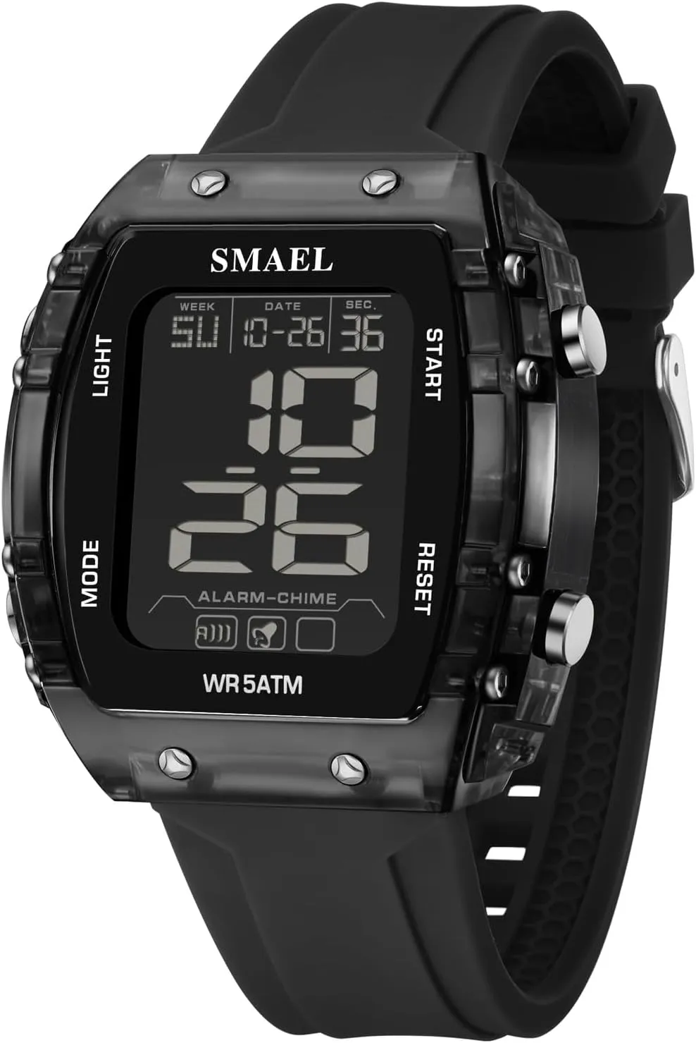Sports Watches Fashion Leisure Men Watches 5ATM Waterproof Rectangle 8108 LCD Display Digital luminous Student Wristwatches Outdoor 