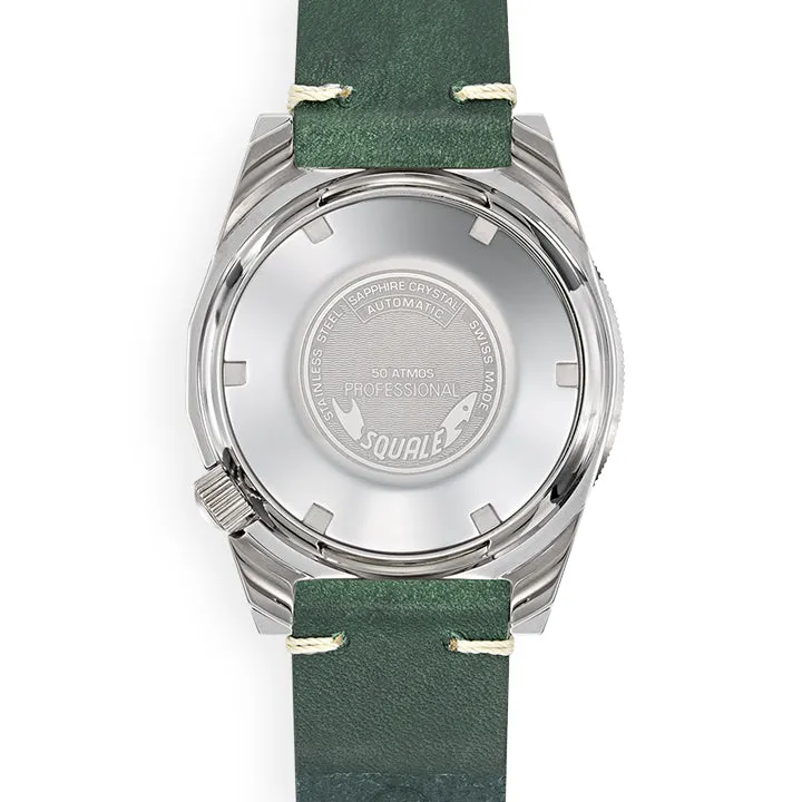 Squale 1521 Green Ray on Green Leather Strap - 1521PROFGR.PVE