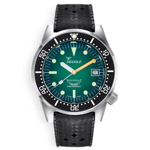 Squale 1521 Green Ray on Green Rubber Strap - 1521PROFGR.HT