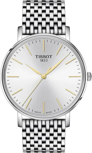 Stainless Steel, 20 (T1434101101101) Tissot Unisex Everytime 40mm 316L Stainless Steel case amendment perceptive viennese Quartz Watches, Grey, 