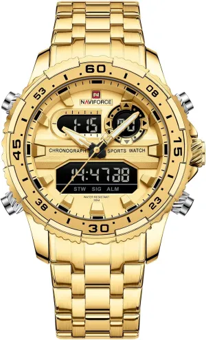Stainless Steel Analog Digital Quartz Waterproof Watches Fashion Business kerosene Chronograph Military Multifunctional Wristwatches NAVIFORCE Watch Men Luxury 