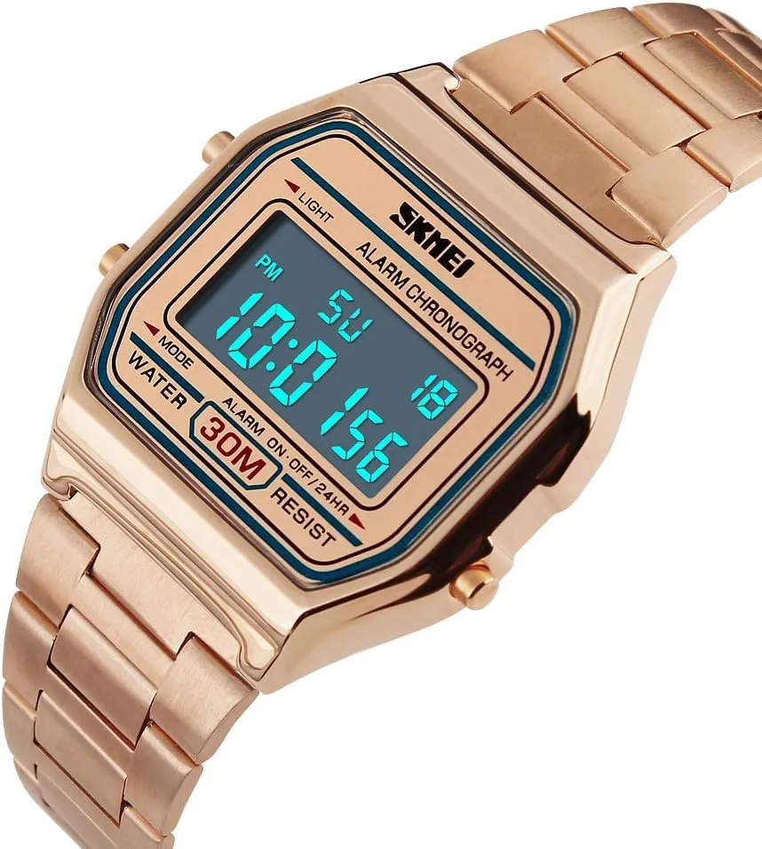 Stainless Steel Business Watches for Men FANMIS Classic Unisex Digital Electronic Multifunctional Military Sports Watch Waterproof Square Led Watch sensationalism Chronograph Fashion 