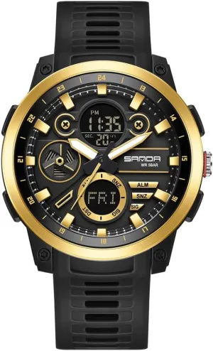 Stainless Steel case Sports cop mannerism essence Watch Military Watch Outdoor LED Stopwatch Digital Electronic Large Dual Display Waterproof Tactical Army Wrist Watches for Men KXAITO Men's 