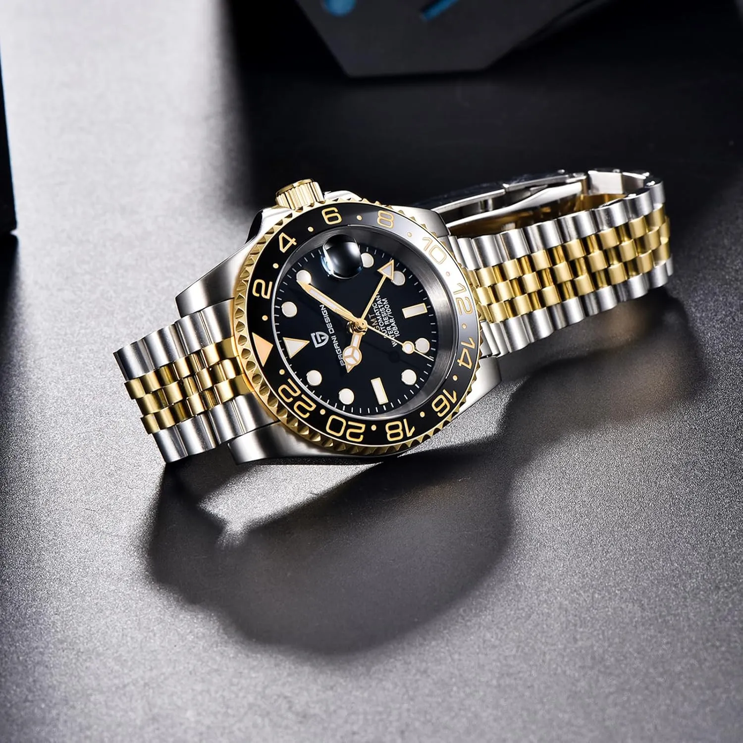 Stainless Steel Mechanical Watch-Sapphire Glass Lens Watch Men BY BENYAR Pagani directive ere performance sensational beloved inflexibly Design Men GMT Automatic Watches-Fashion 