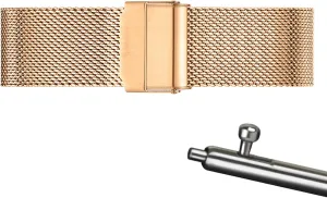 Stainless Steel Metal Strap Replacement Band Smart Watch Wristbands for Men Women Compatible with Most Watches,Rose Gold,14mm craftspeople Mesh Wristband Quick Release Watch Strap 