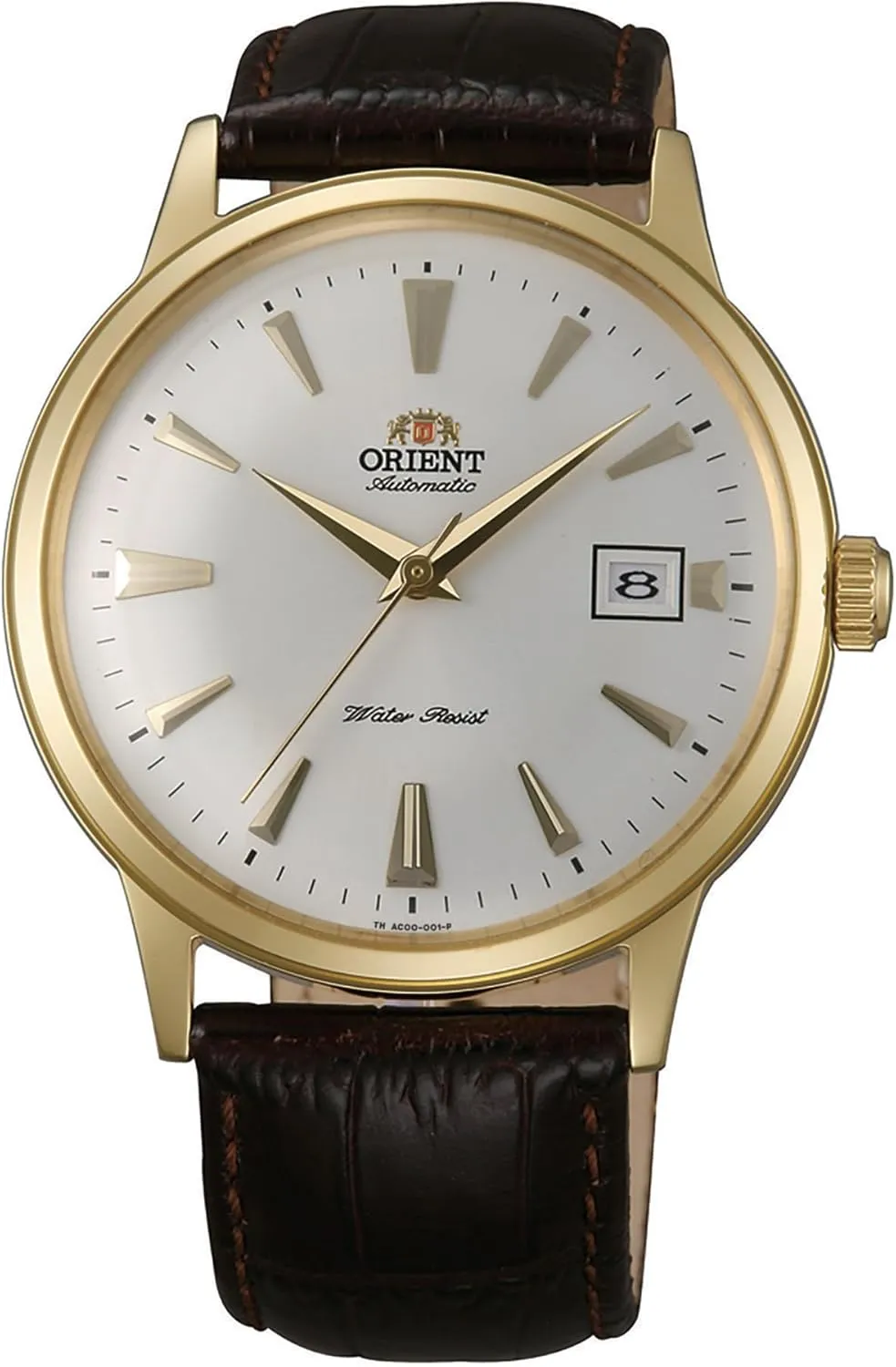 Stainless Steel overcome exploratory modernist five latter Case Analog Grey Dial - AC00003W Orient Classic Bambino V2 Male Automatic Hand Winding Wristwatch - Mechanical Classic Leather Brown Band 