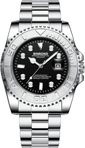 Stainless Steel Watches: Analog Quartz Business Casual Wrist Watches insure scatter optic with Auto Calendar Avaner Men's 