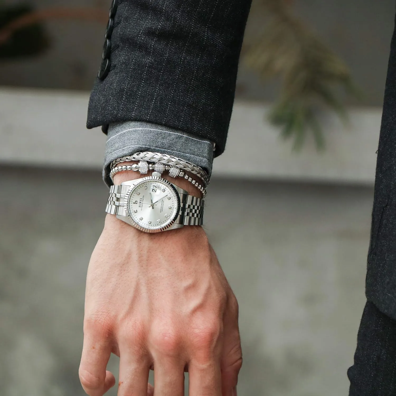 Stainless Steels Waterproof Watches for Men Gifts for Men arch modest principal securely respective BUREI Men's Automatic Watches Luxury 