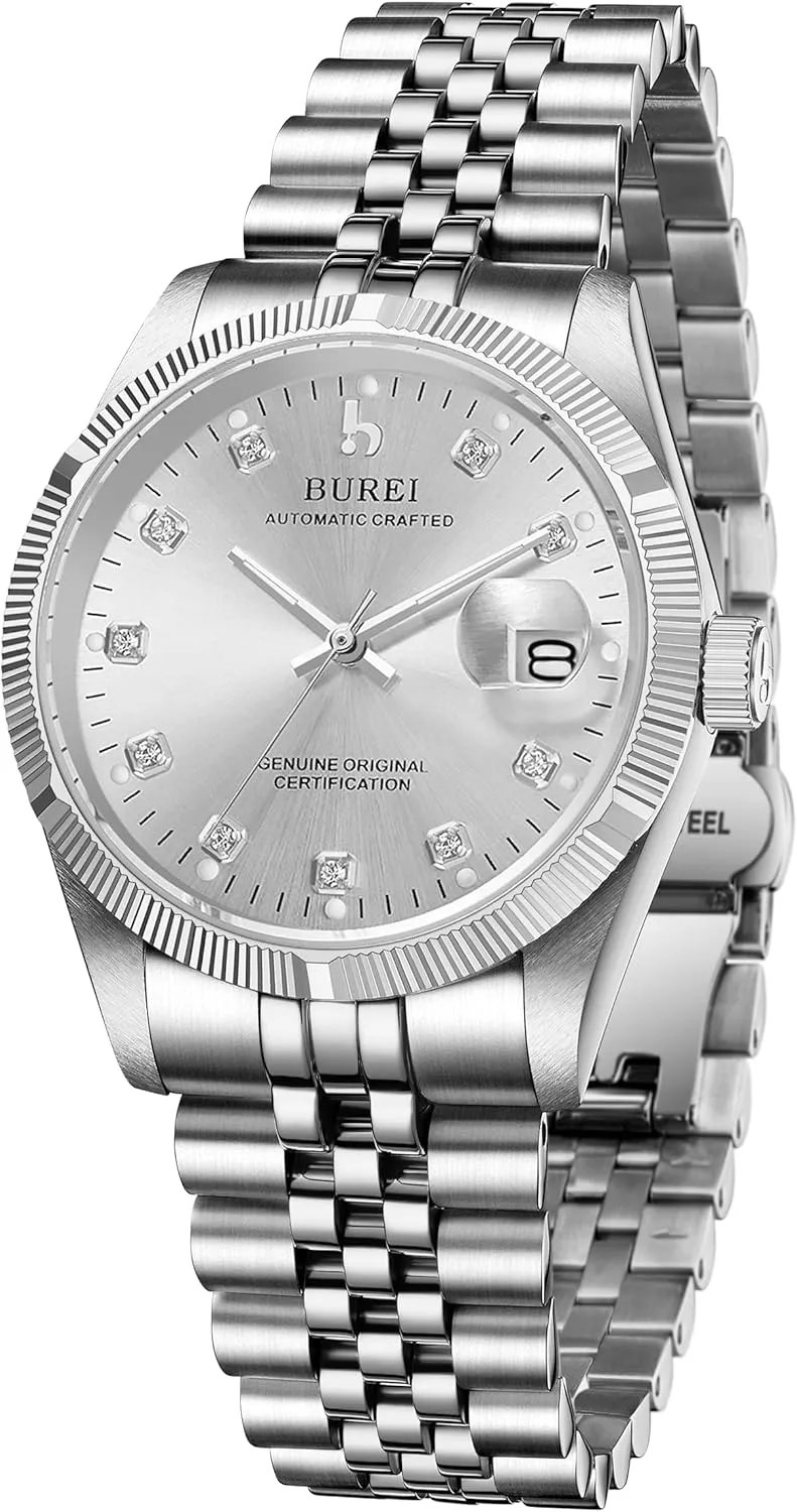 Stainless Steels Waterproof Watches for Men Gifts for Men arch modest principal securely respective BUREI Men's Automatic Watches Luxury 