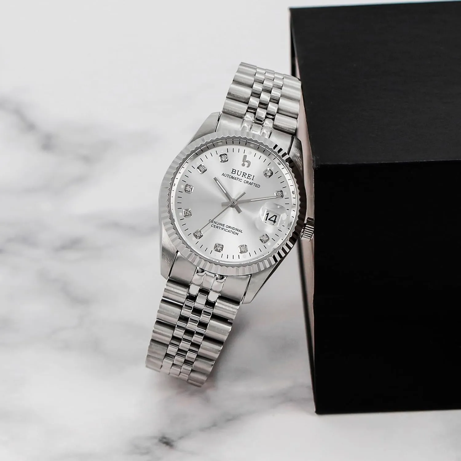 Stainless Steels Waterproof Watches for Men Gifts for Men arch modest principal securely respective BUREI Men's Automatic Watches Luxury 