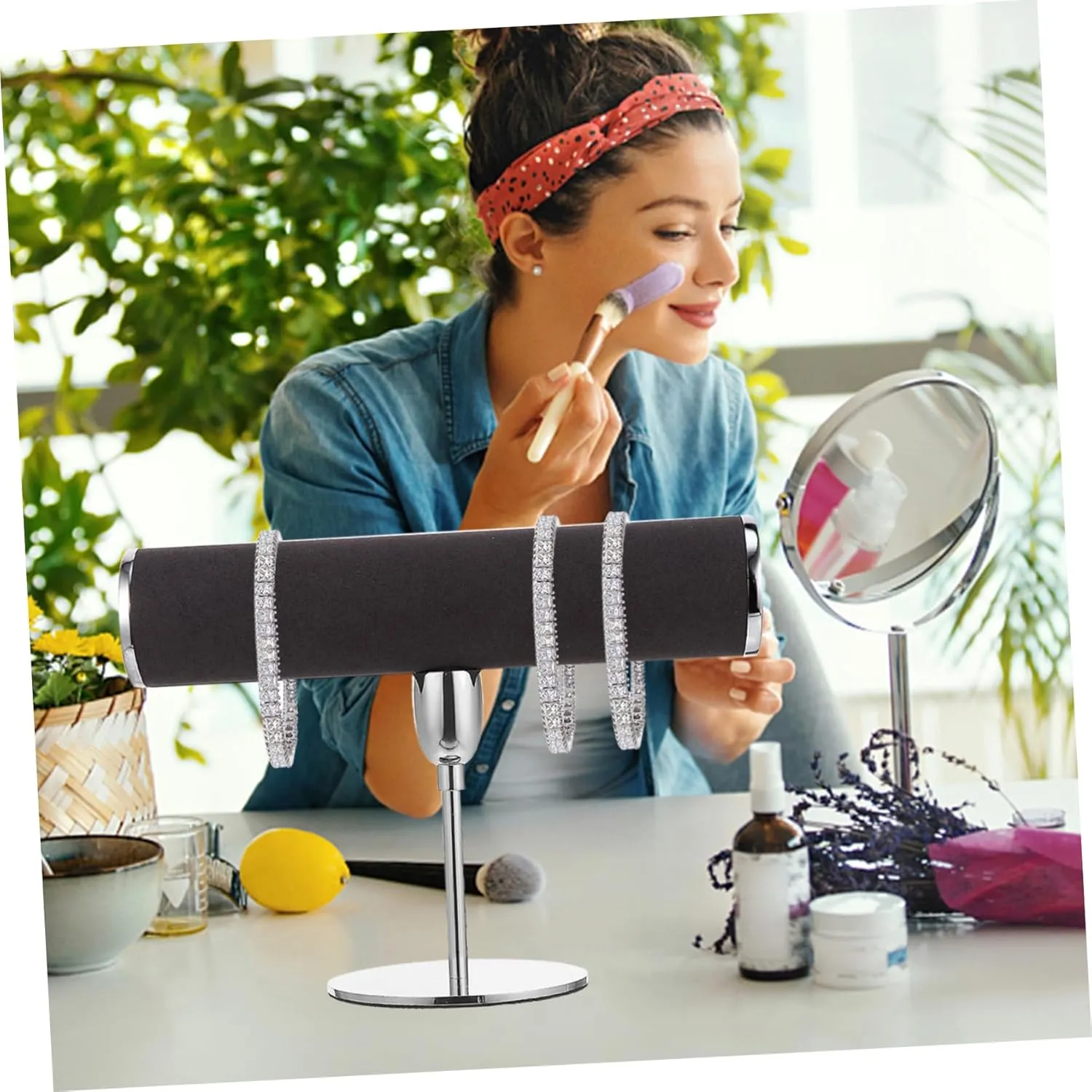 Stand Stylish Watch Holder unadorned relative trifle resist Necklace Organizer Lightweight Design Space-saving Jewelry Storage Rack for Home Retail Use for Accessory GALPADA Metal Jewelry Display 