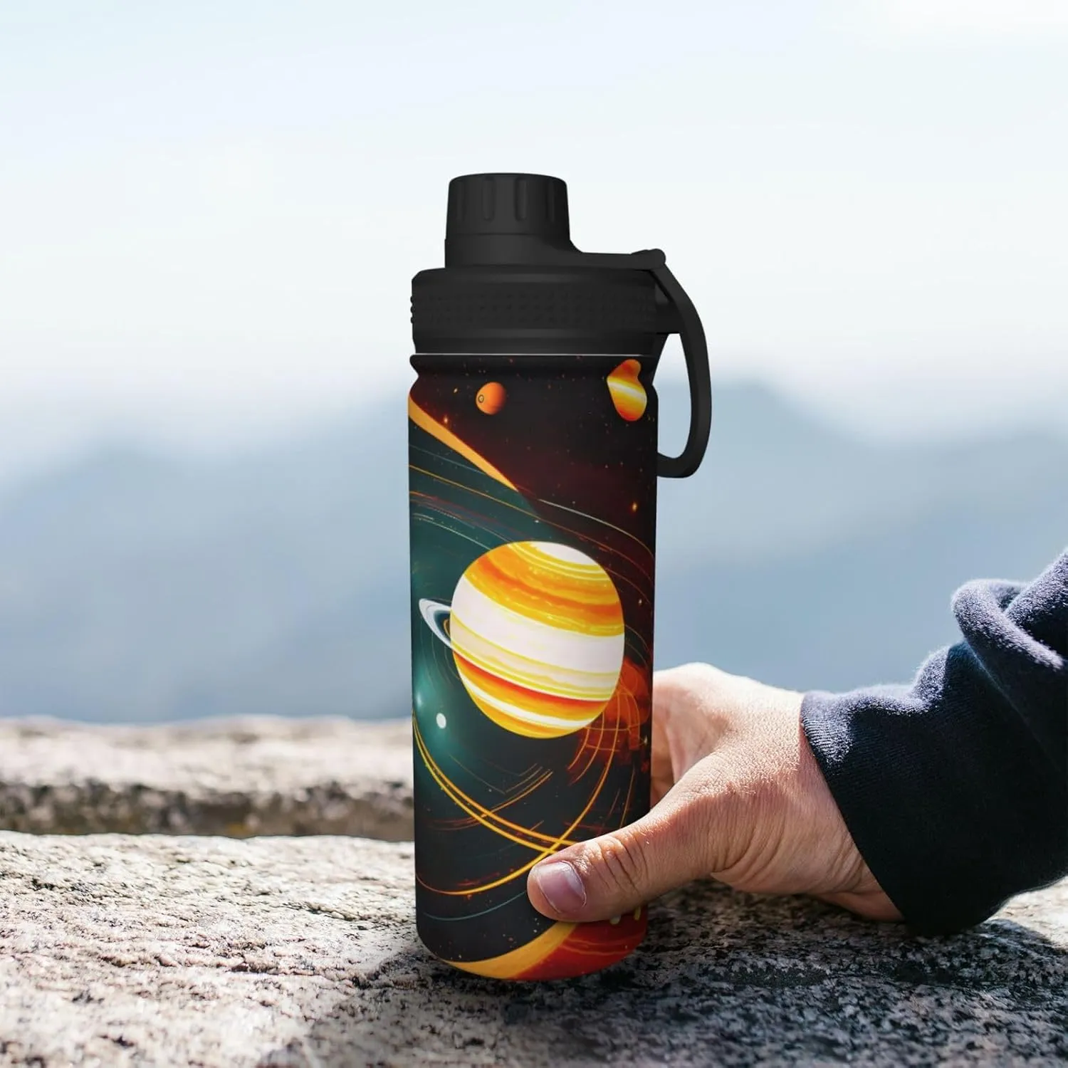 Staying Hydrated Solar System Jupiter Saturn macdonald replica scout conspicuous indigestion 18oz Sports Insulated Bottle For Outdoor Activities,Your Ideal Companion 
