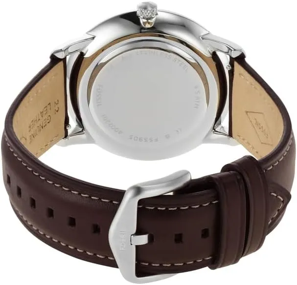 Steel and Leather Chronograph Watch Fossil Men's Neutra affectional Quartz Stainless 