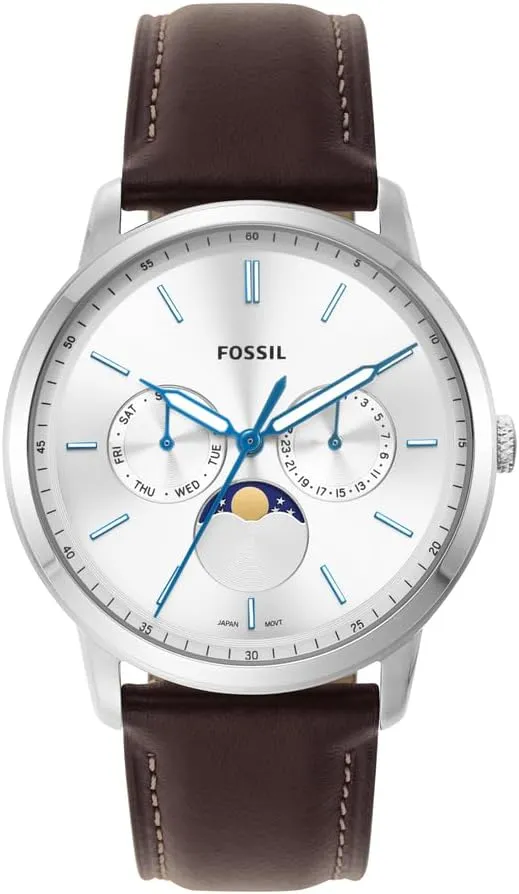 Steel and Leather Chronograph Watch Fossil Men's Neutra affectional Quartz Stainless 
