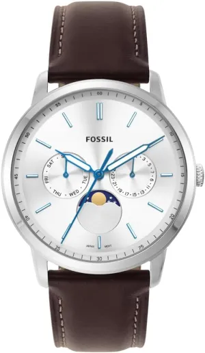Steel and Leather Chronograph Watch Fossil Men's Neutra affectional Quartz Stainless 