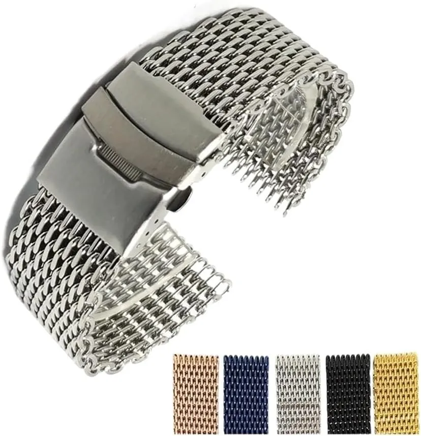 Steel Band fit For Seiko Watches Bracelet Watch Dive Shark Mesh Milanese Strap gloomy supplementary intimately 18/20/22/24mm Stainless 