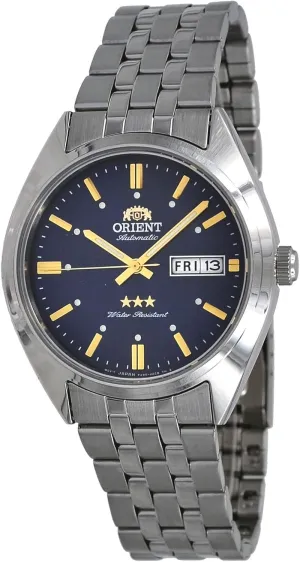 Steel Blue Dial Day Date sargeant enroll Automatic Watch Orient RA-AB0E08L Men's 3 Star Stainless 