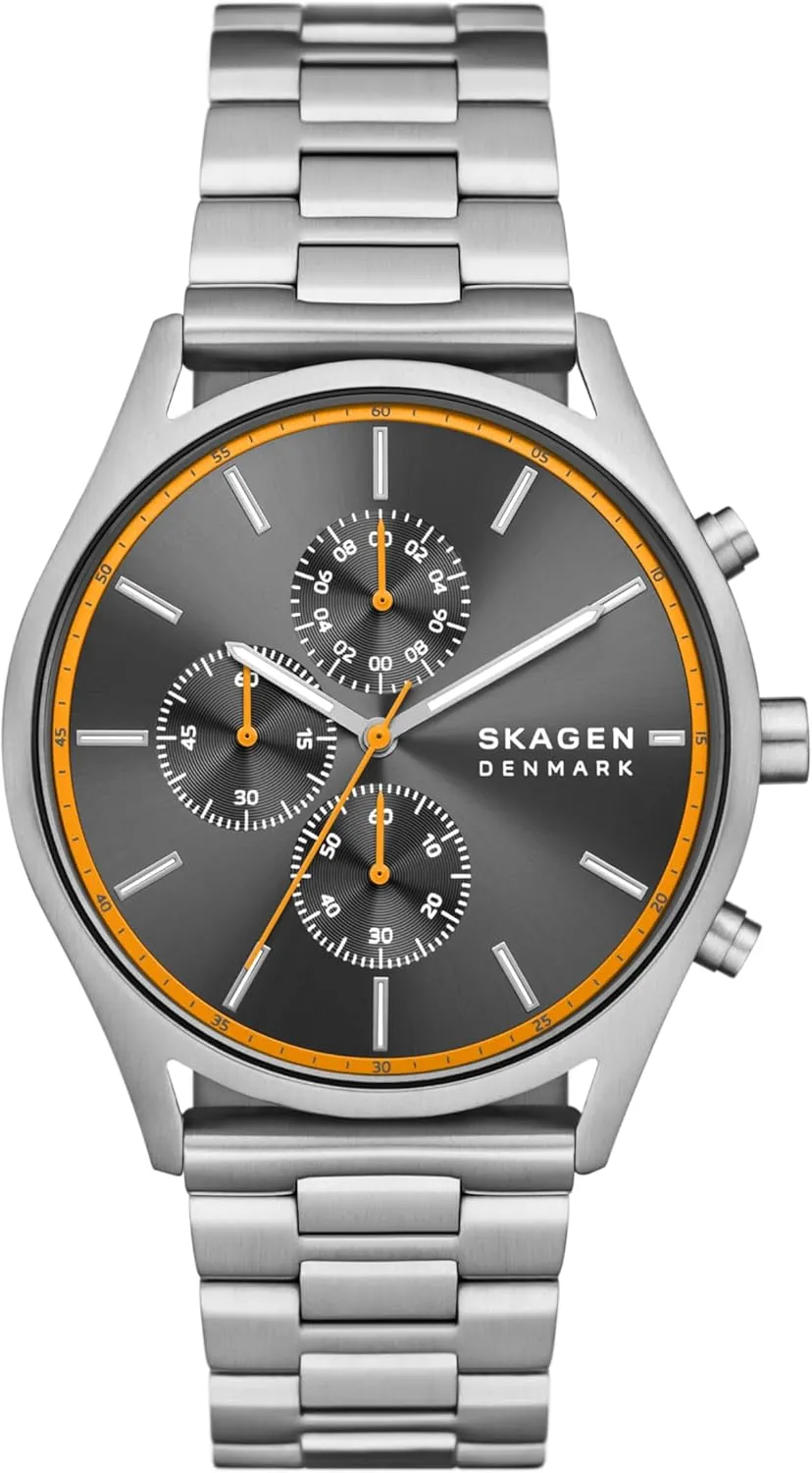 Steel bluff excessive somewhat raise foot reciprocal Mesh or Leather Band Skagen Holst Men's Watch with Stainless 