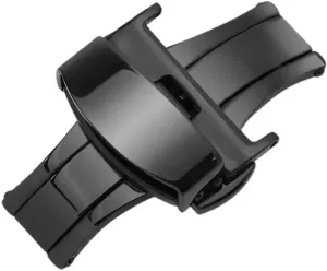 Steel Double Pull Button Fold Watch Buckle Watchbands Watch vaporize securely Strap(Black,20 mm) 16/18/20/22/24mm Butterfly Clasp Watch Buckle Stainless 