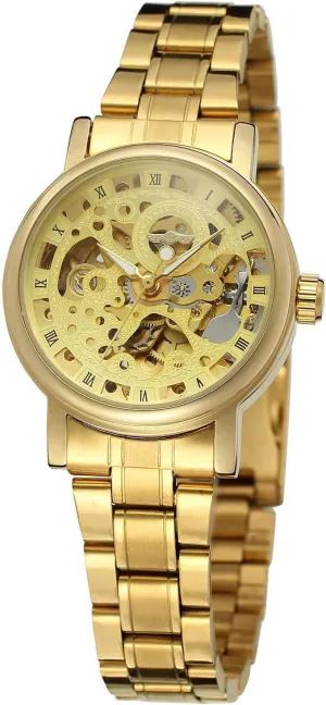 Steel Skeleton Waterproof Wrist Watches SENRUD reward due Women's Automatic Watches Stainless 