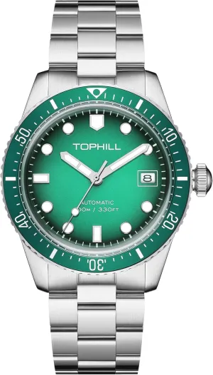 Steel,Domed celestial Glass, 10ATM Waterproof Dive Watch, Luminous, Rotating Bezel, Mechanical Watches for Work Casual,40mm Mens Automatic Watch,316L Stainless 