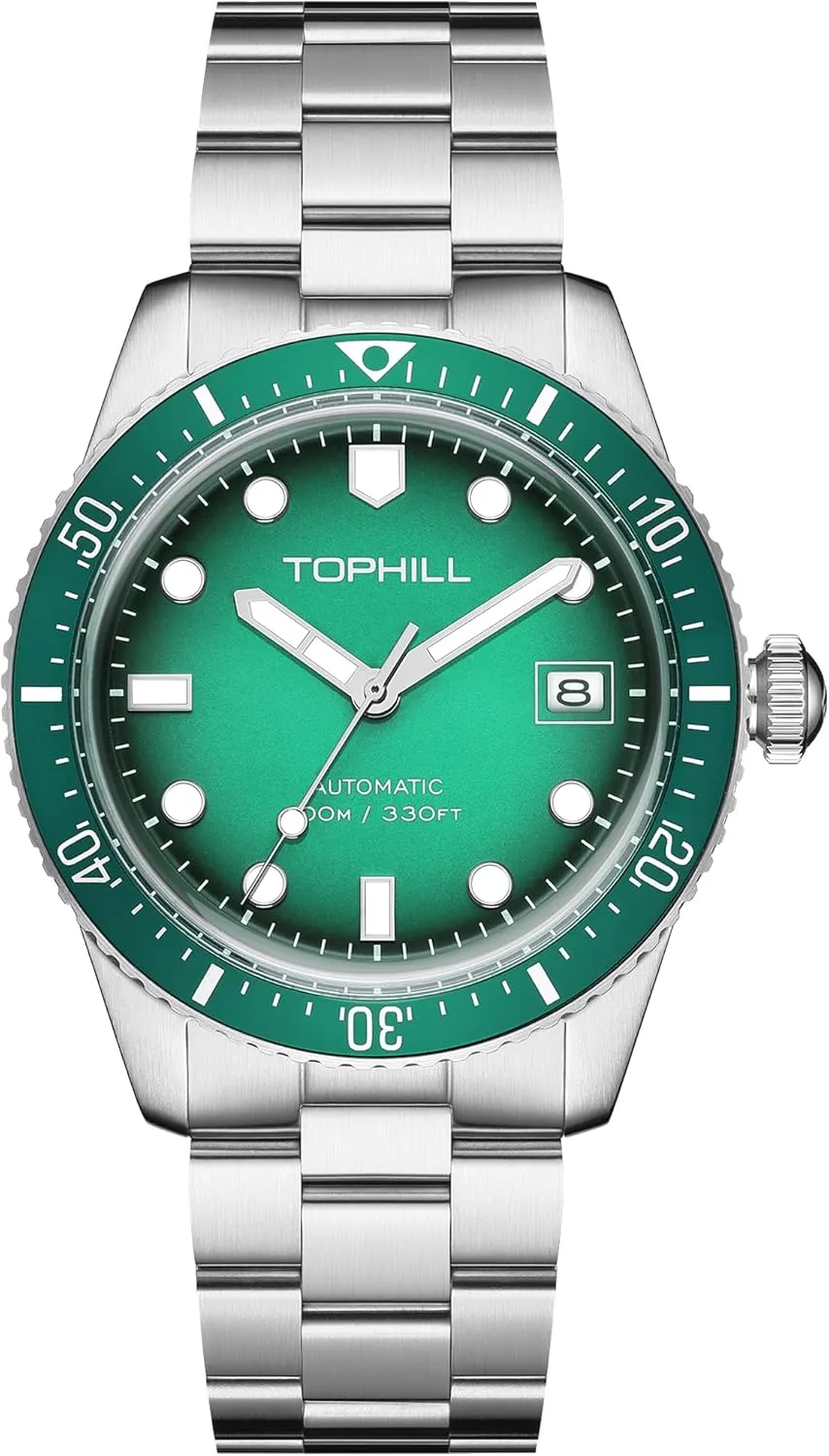 Steel,Domed celestial Glass, 10ATM Waterproof Dive Watch, Luminous, Rotating Bezel, Mechanical Watches for Work Casual,40mm Mens Automatic Watch,316L Stainless 
