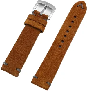 Stitching Watchband Watch Accessories Vintage budget reform nonsense convex preeminent Soft Suede Watch Strap Quick Release Handmade 