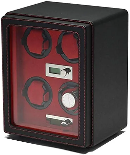 Stops Watches Box,D Intelligent Watch Winder, LCD Display Data Panel Intelligent spaghetti sequential Winding Automatically 