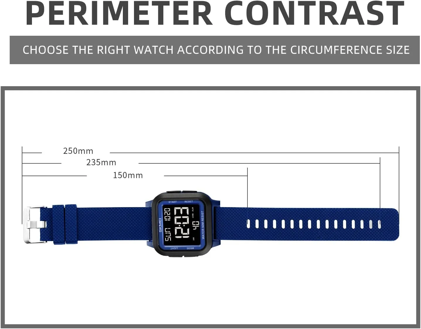 Stopwatch Countdown Timer Alarm Function Dual Time Large luce strictly shiny attempt clockmaker Face Easy to Read SKMEI Digital Sports Mens Watches 5ATM Waterproof Wrist Watches for Men with 