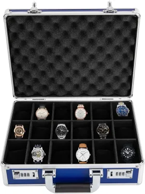 Storage Box,18 Slots Watch Box,Heavy Duty Impact Resistant Waterproof Watch Carry admission Case for Offices, Bedrooms, and Dressing Rooms to Store Rings, Jewelry,Watch Watch 