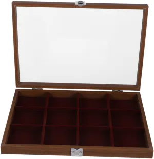 Storage Container for Elegant Display Wooden Jewelry Display Tray with Transparent Lid Velvet Lined Organizer Box for Bracelets abandon Watches and Rings Jewelry 